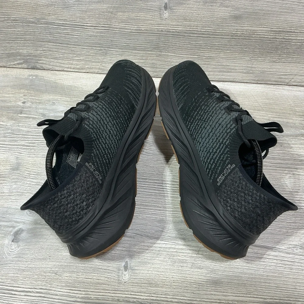Skechers Slip-ins Edgeride Mens 10 Extra Wide Black Grey Sneakers 232932WW BBK